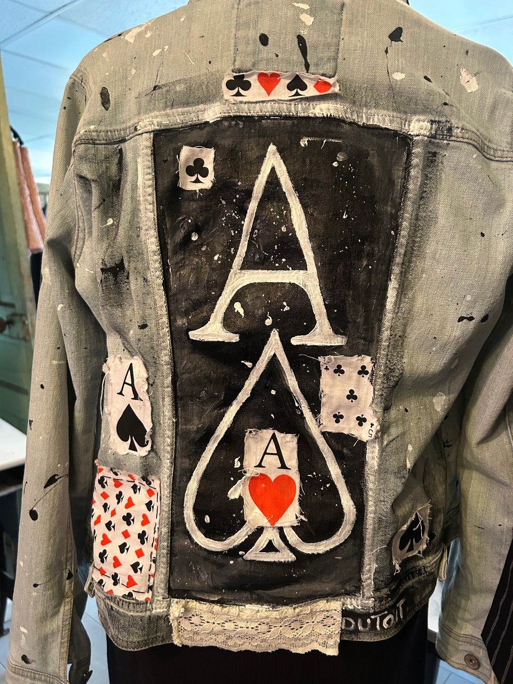 Hand painted deck of love Jean jacket