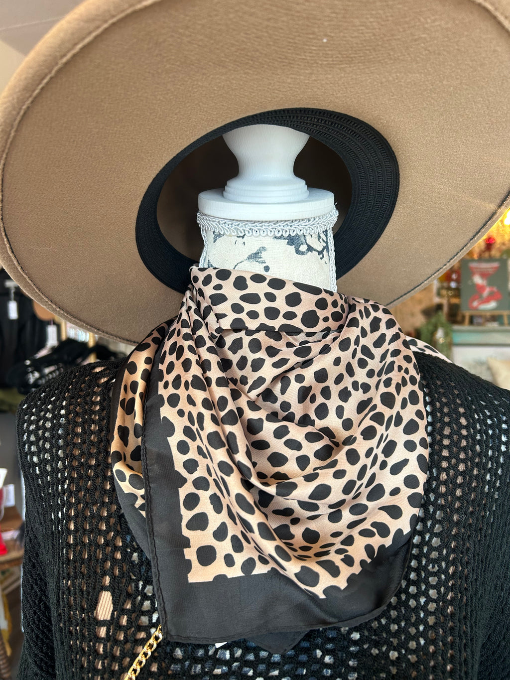 Silk cheetah scarf