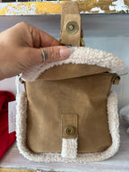 Camel Sherpa purse with strap