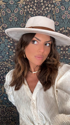 Cream fedora wide brim