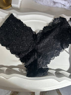 Black floral lace panties