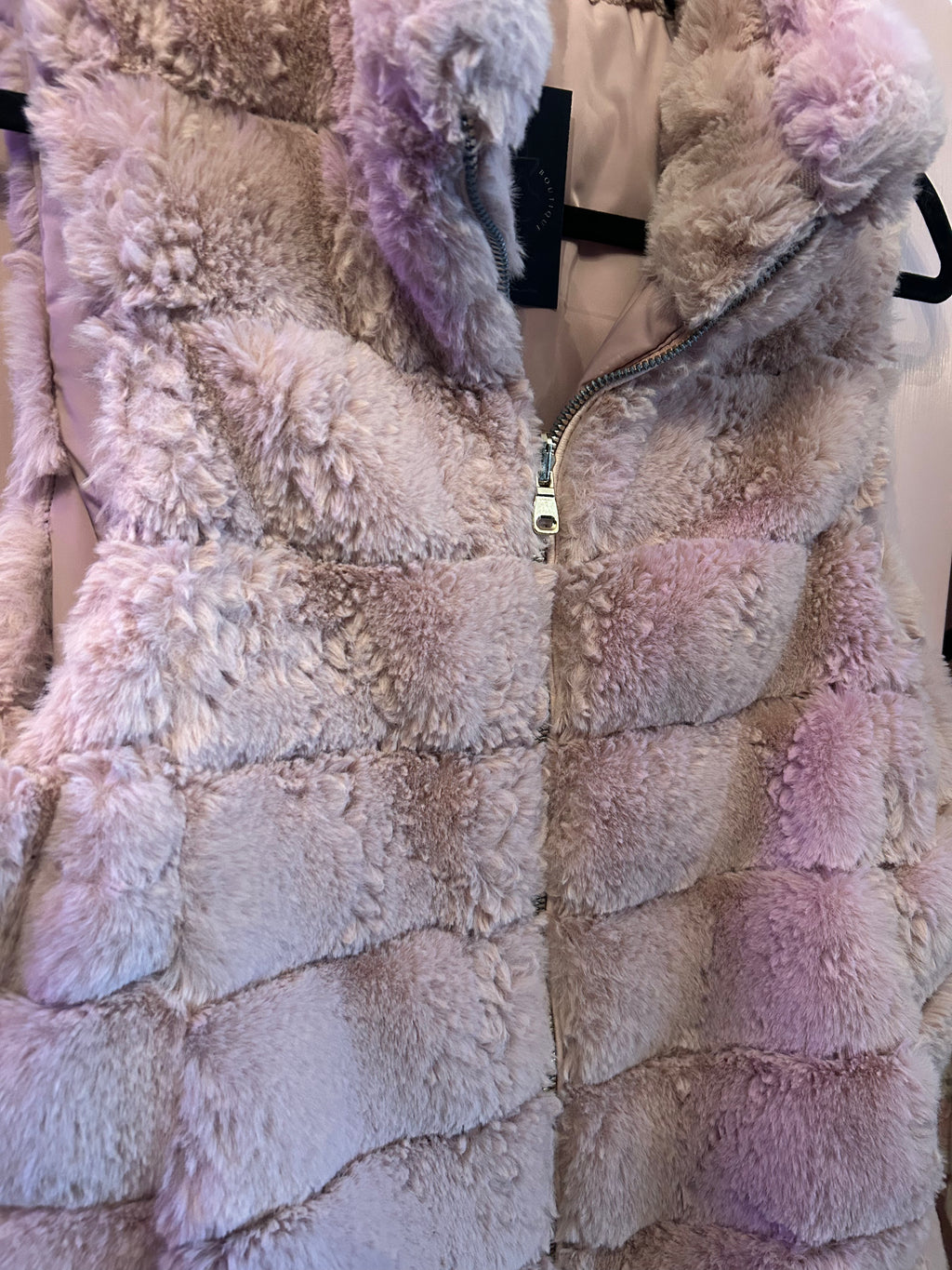 Pink faux fur vest