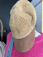 Ochre corduroy & suede cap