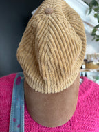 Ochre corduroy & suede cap