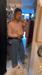 Floral wide leg jeans