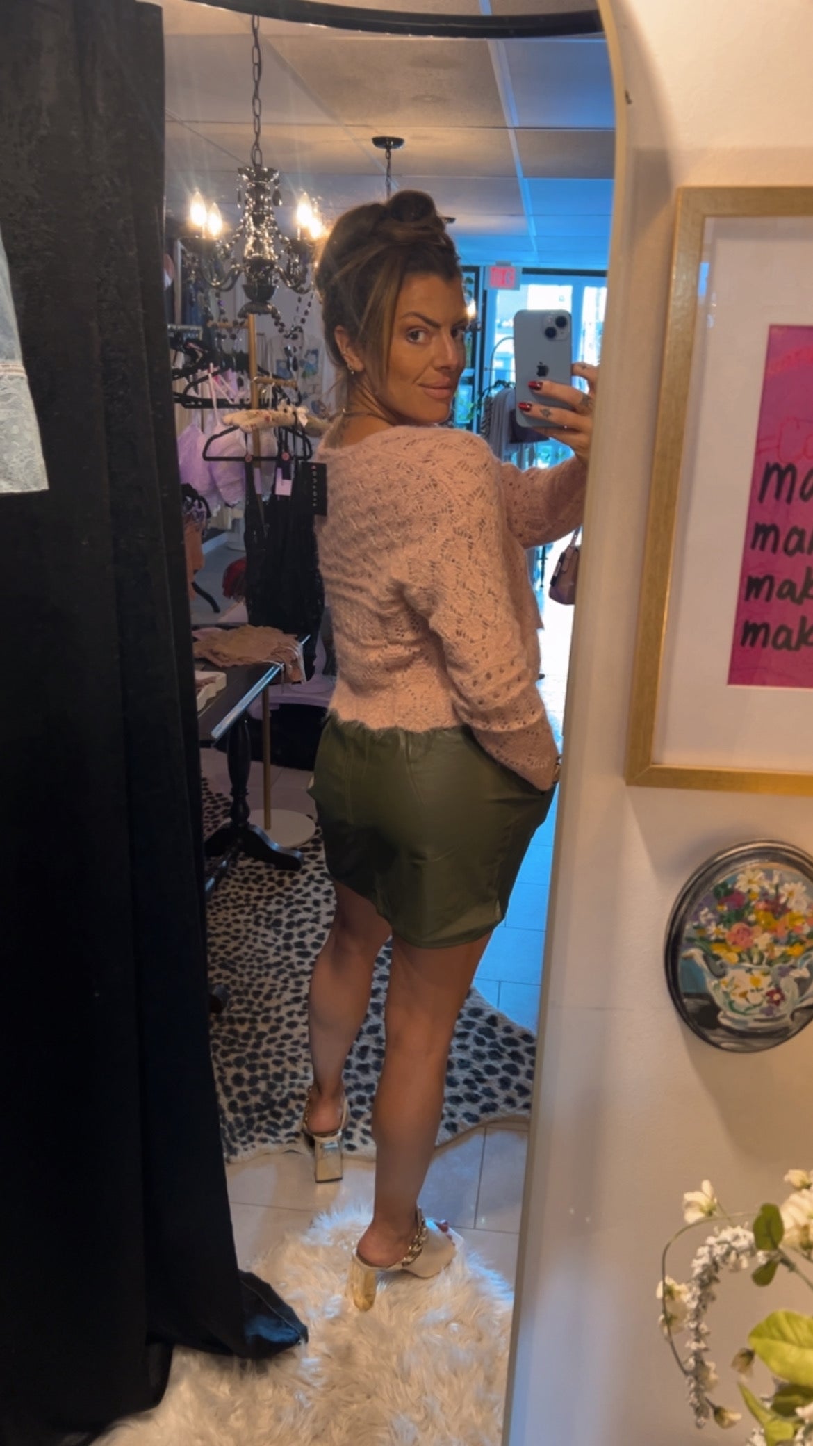 Entro Faux Leather Mini Skirt