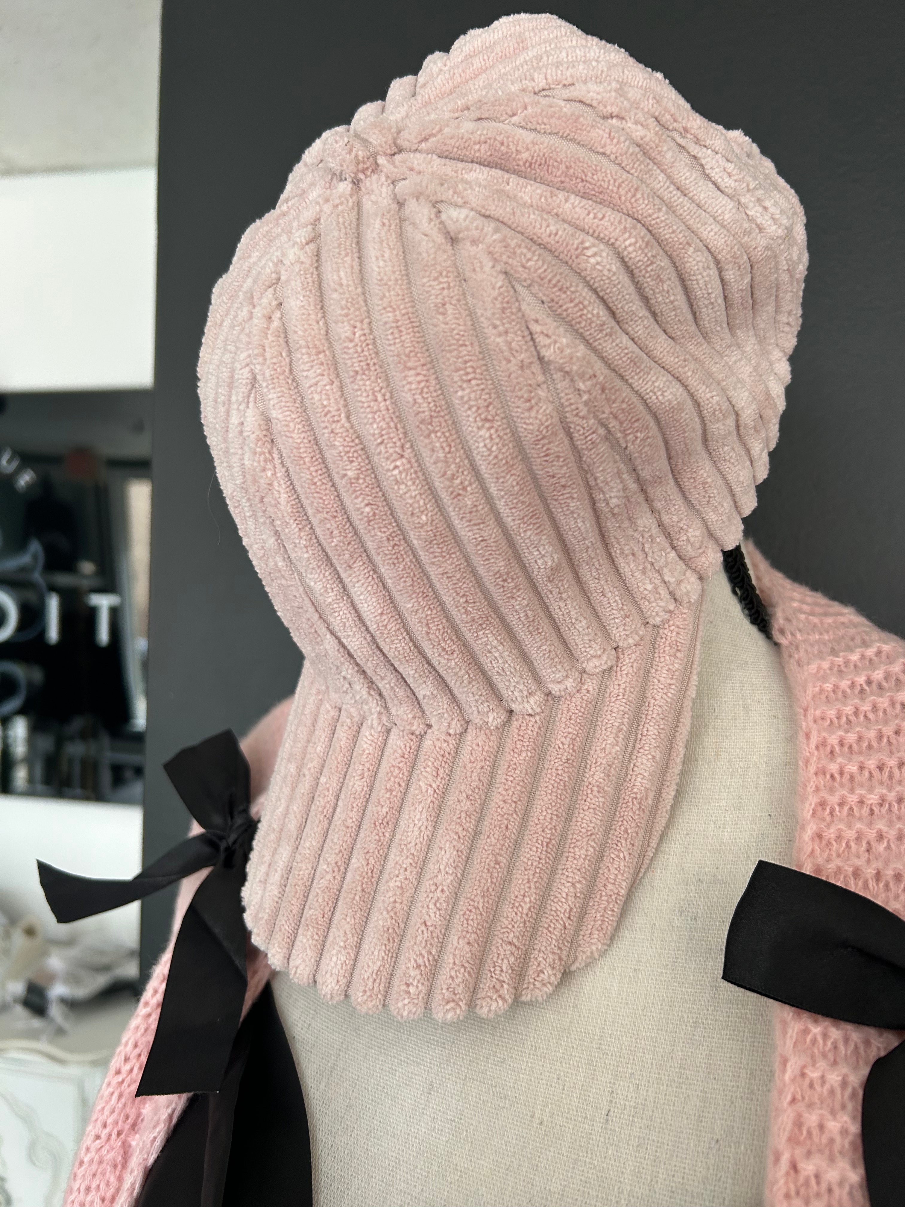 Baby pink corduroy hat