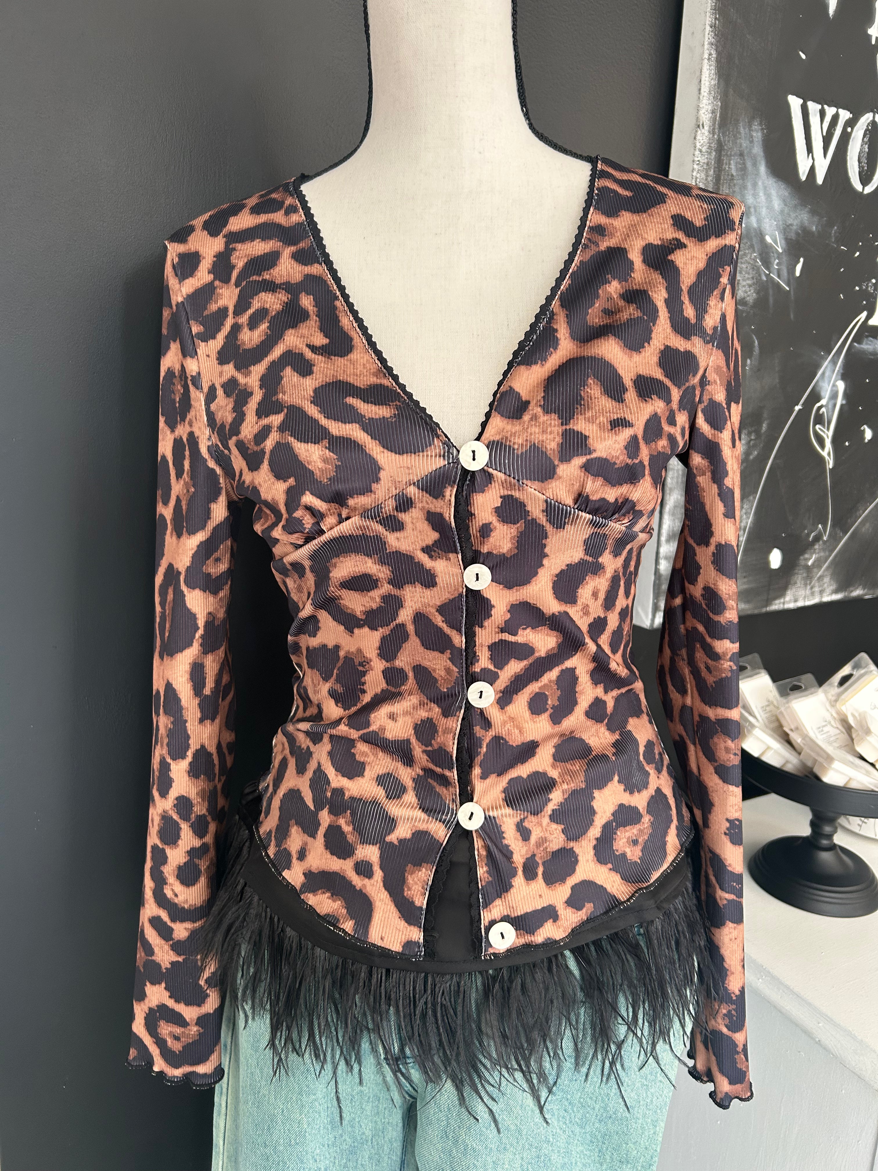 Cheetah button down cardigan